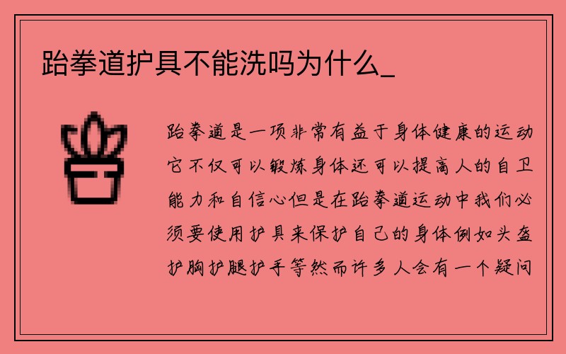 跆拳道护具不能洗吗为什么_