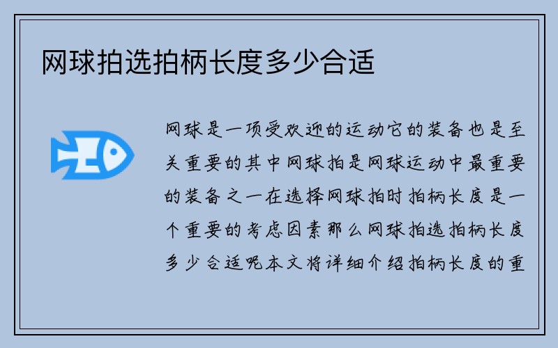 网球拍选拍柄长度多少合适