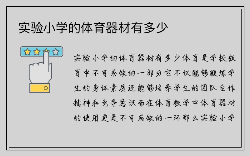 实验小学的体育器材有多少